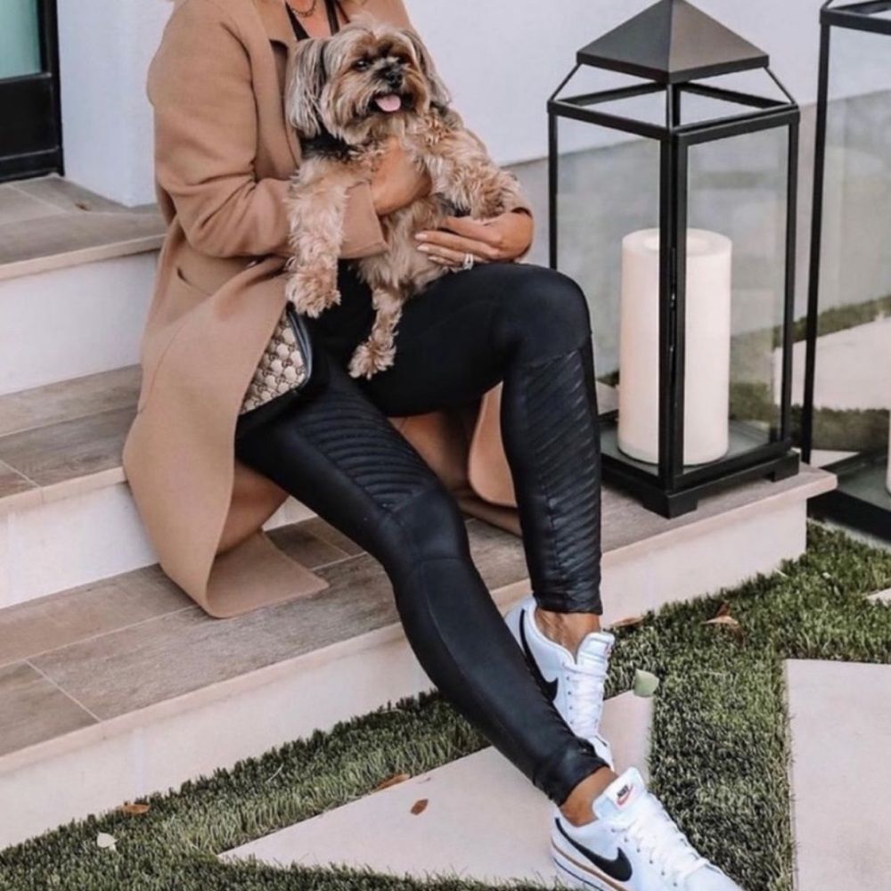 Spanx Faux Leather Moto Leggings - Size M